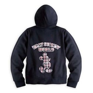 Red Black & White Plaid Reversible Disney Hoodie